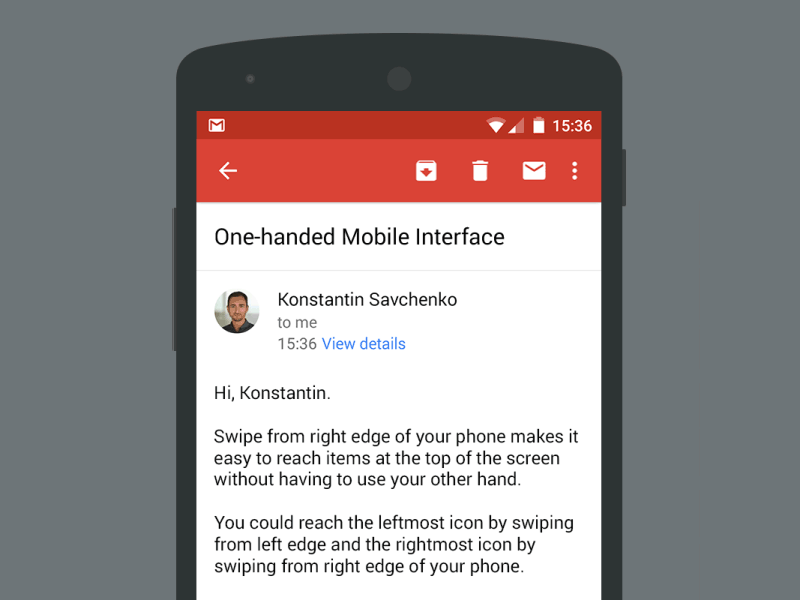 One-handed mobile UI