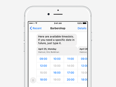 Barbershop chatbot appointment barbershop booking bot chat conversational facebook messenger reservation ux