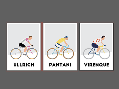 Tour de France cyclists cycling illustration illustrator sport vector vintage