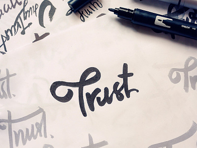 Trust brush hand lettering lettering trust typography