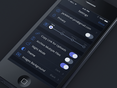 Cloudier 2.0 Dark theme - Settings by Jackie Tran - Dribbble