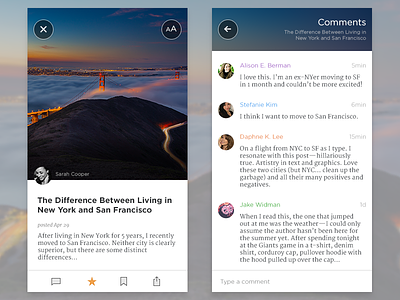 Reader UI app appstore clean design flat text ui