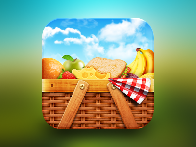 Picnic Basket basket cheese food fruits icon ios picnic sandwich