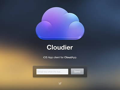 Cloudier App Landing Page app client cloud cloudier ios web