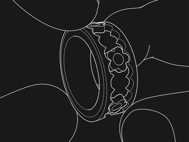 Rachel Ring animation cad fingers gear hand illustration line lineart loop product ring technical illustration vector