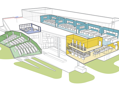 Architectural Cutaway architecture building cutaway illustration technical illustration