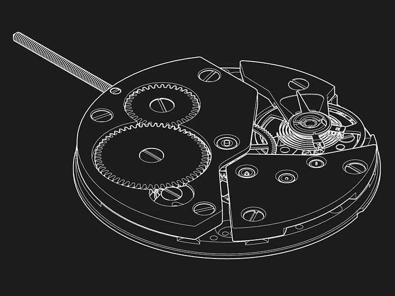 Watch Movement Exploding animation gif line illustration lineart movement technical illustration watch