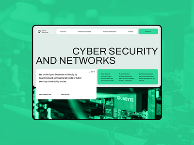 Cyber Security website: Key visual #2 acid green business corporate cyber cybersecurity greed hacker huge typography it modular programming security web website