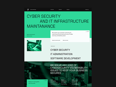 CyberSecurity website: Key visual #4 acid green black console cyber security cybersecurity grid hacker it monospace font order structure web website