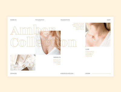 Amber jewelry collection geometric grid jewelry light minimal soft web