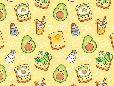 Avocado pattern 🥑🥑🥑 avocado avocado toast cute details dog doodle drawing elements pattern pattern art pattern design pattern illustration patterns seamless smoothie vector