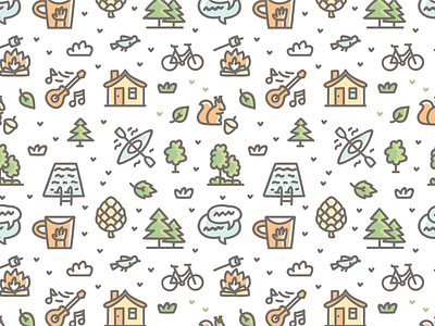 Kids Camping pattern 🏕 branding cartoon cute design doodle icons illustration pattern pattern art pattern design pattern illustration vector