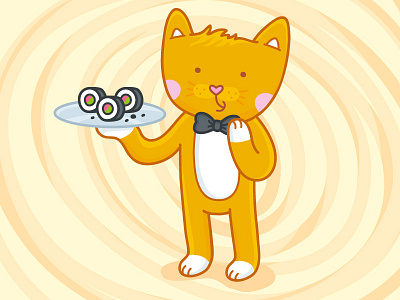 Wanna sushi? cat character cute illustrations stokarenko vector