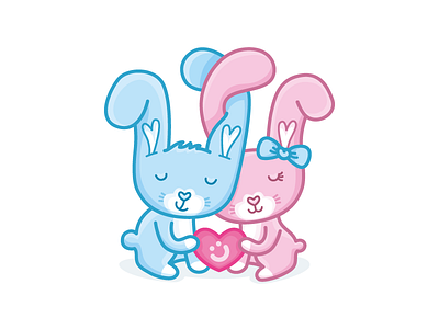 Love :) character cute illustrations love rabbit sticker stickers stokarenko vector