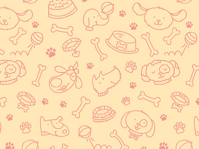Doggy pattern cute dog illustrations pattern seamless pattern stokarenko vector