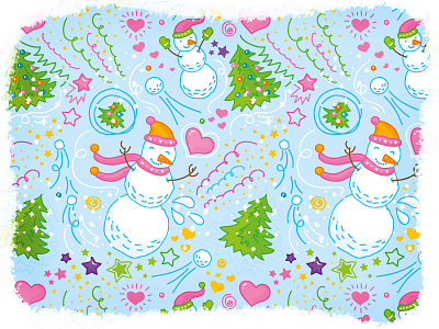 ❆ Happy New Year! ❆ character cute happy illustrations new new year pattern seamless pattern snow stokarenko vector year