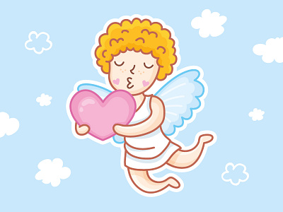 ♥♥♥ angel character cupid cute illustrations love pattern seamless pattern sticker stokarenko valentines day vector