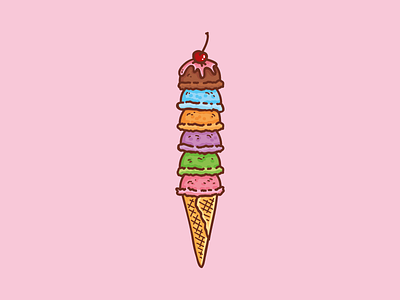 Ultimate summer snack! candy cherry cute food ice cream illustrations stokarenko summer sweet sweetness tasty vector