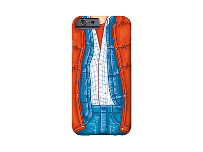 Back → to the future :) case clothes cute denim future hoverboard illustrations iphone jeans stokarenko vector wear
