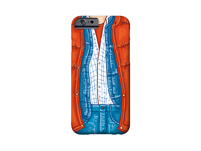 Back → to the future :) case clothes cute denim future hoverboard illustrations iphone jeans stokarenko vector wear