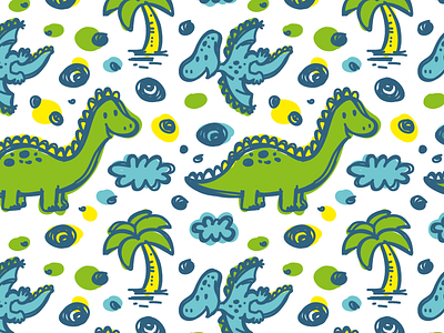 Dinosaurs pattern animals bib children cloud cute dinosaurs illustrations kids pattern pterodactyl seamless pattern vector