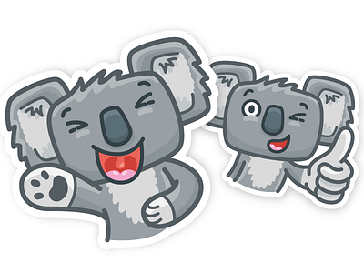 Koala! character cute date dating heart icons ios koala love sticker stickers