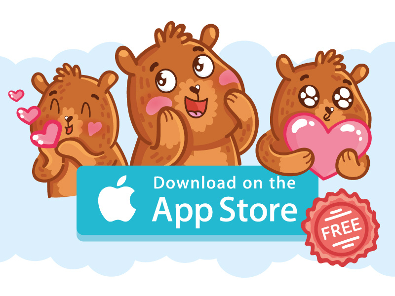 Andy cute bear stickers for iMessage by Svetlana Tokarenko on Dribbble