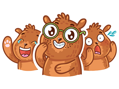 Stickers for Telegram! animal bear cartoon character cute doodle icons imessage ios laugh sticker telegram
