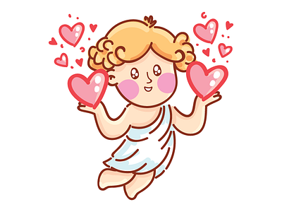 Power of love 😍 cartoon character cupid cute doodle icons ios love lovers st valentines day sticker stickers