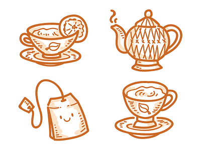 Tea icons! app cartoon cup of tea doodle icons imessage stickers ios iphone stickers stickers for imessage tea