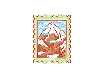 ⛰ Post stamp ⛰ clouds doodle everest illustration mountain post post stamp postcard rock stamp statue sticker