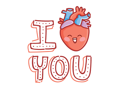 I ❤️ U anatomical app appstore character cute heart imessage ios kawaii love relationship stickers