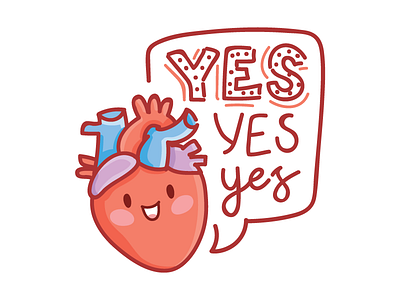 ❤️ My heart say yes! ❤️ anatomical app appstore character cute heart imessage ios kawaii love relationship stickers