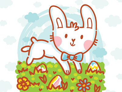 Prepering for Easter! animal bunny cartoon character cute doodle easter egg icons ios sticker stickers
