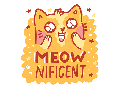 MEOWnificent! cat character cute imessage ios kitten kitty play on words pun quibble stickers wordplay