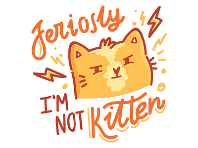 Seriously! cat character cute imessage ios kitten kitty play on words pun quibble stickers wordplay
