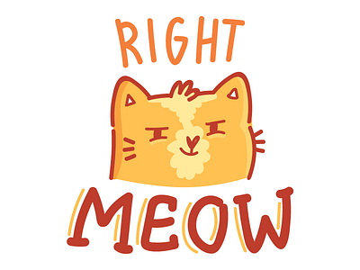Right MEOW! cartoon cat character draw imessage kitten kitty messages pun quibble stickers vector