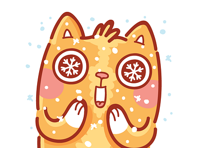 ❄️ It's snowing! ❄️ cartoon cat character cold cute doodle illustration ios snow sticker vector winter