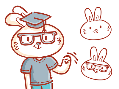 Rabbit character animal cartoon character cute doodle draw hare hipster illuatration rabbit stickers vector