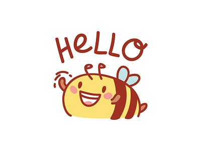 Hello! 🐝 animal bee cartoon character cute doodle illustration illustrations ios sticker stickers vector