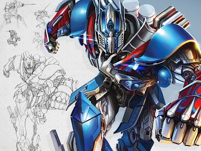 Optimus Prime autobot brand development character illustration optimus prime rebrand robot sketch transformers