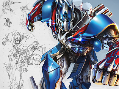 Optimus Prime autobot brand development character illustration optimus prime rebrand robot sketch transformers