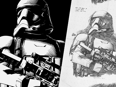 Stormtrooper Black Series Illustration 7 episode illustration ink pencil star stormtrooper wars