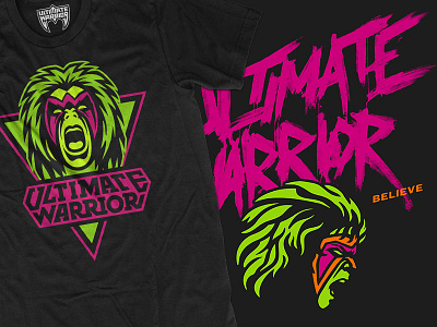 Ultimate Warrior Artwork artwork brushed illustration licensing neon t shirt typography ultimate warrior wrestling