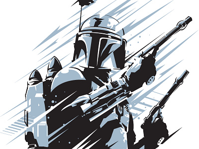 18 Days of Star Wars: Jango Fett action bounty hunter energy illustration jango fett star wars