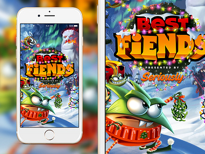 Best Fiends: Winter Key Art best fiends christmas holiday illustration ios key art mobile game snow winter