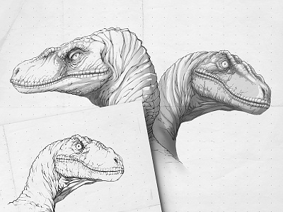 Jurassic World: Raptor Sketches clever girl dinosaurs illustration jurassic park jurassic world raptor say out of the long grass sketch