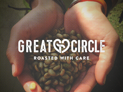 Great Circle Logo branding coffee custom typography great circle heart logo tagline vintage