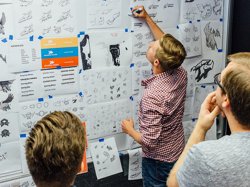 Rough Concepts teamwork rhino ideation rough concepts sketches brand development branding