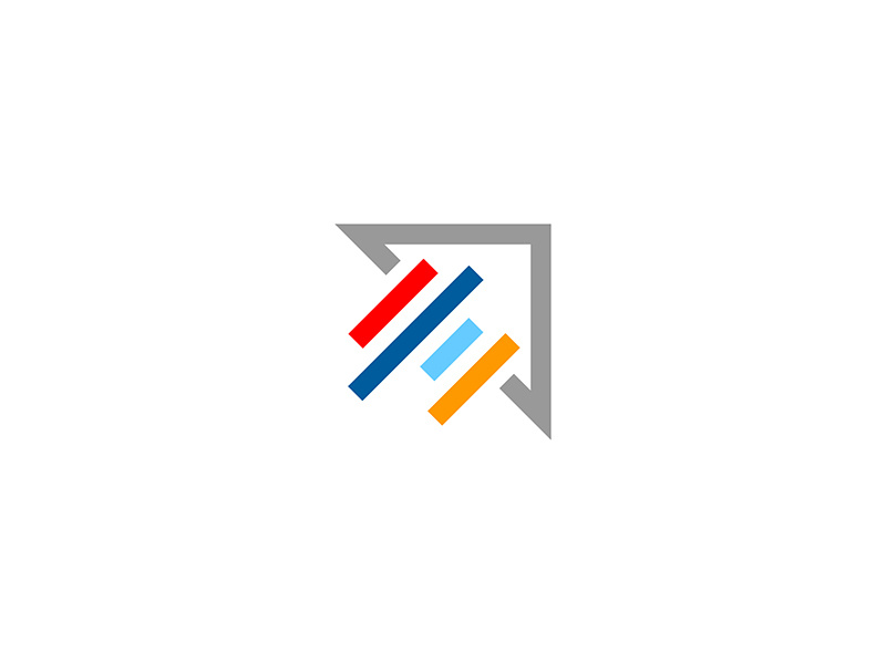 Data + Color mark arrow profitero analytics data icon branding